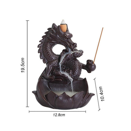 Tranquil Mountain River Backflow Incense Fountain with 100 Aromatic Cones - Très Elite