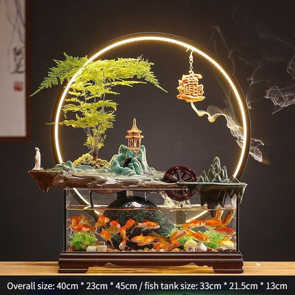 Tranquil Oasis Asian Spring Valley Serenity Fountain