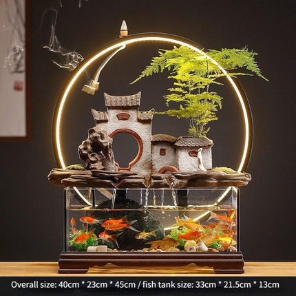 Tranquil Oasis Asian Spring Valley Serenity Fountain