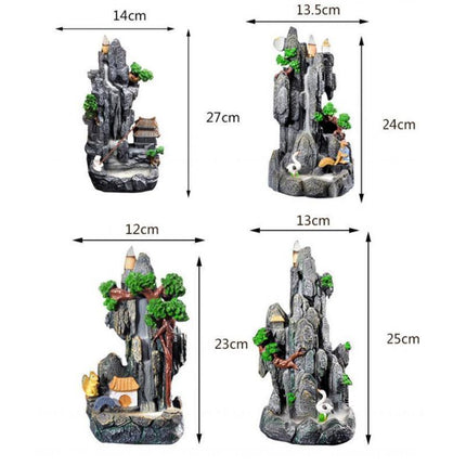 Tranquil Waters Zen Aroma Fountain with 20 Backflow Incense Cones - Très Elite
