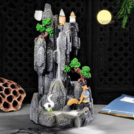 Tranquil Waters Zen Aroma Fountain with 20 Backflow Incense Cones - Très Elite
