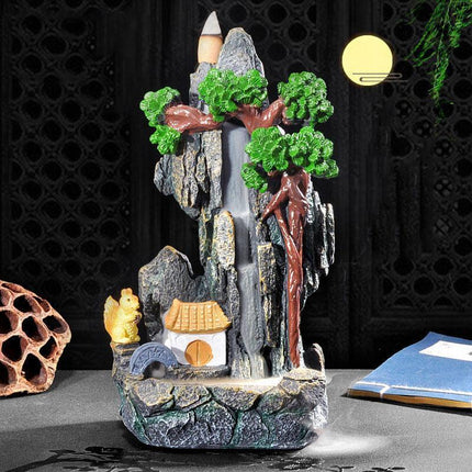 Tranquil Waters Zen Aroma Fountain with 20 Backflow Incense Cones - Très Elite