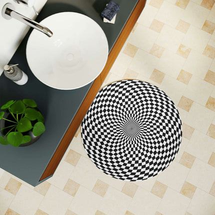 Transform Your Bathroom with Stunning Abstract Optical Illusion Bath Mat - Très Elite