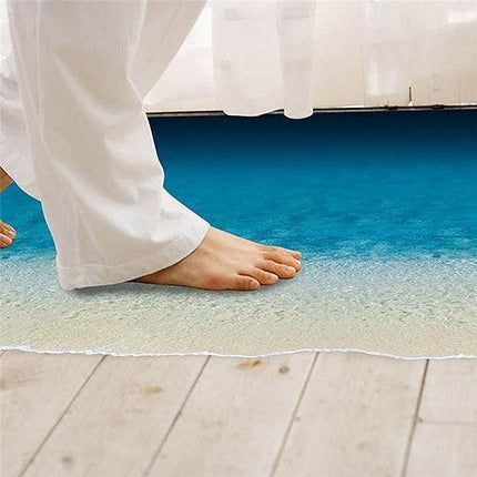 Transform Your Space with a Stunning 3D Coastal Beach Floor Sticker