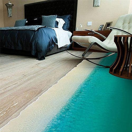 Transform Your Space with a Stunning 3D Coastal Beach Floor Sticker