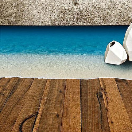 Transform Your Space with a Stunning 3D Coastal Beach Floor Sticker