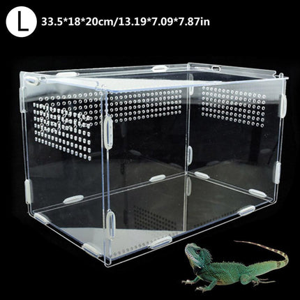 Transparent Acrylic Enclosure for Reptile Habitat and Insect Observation