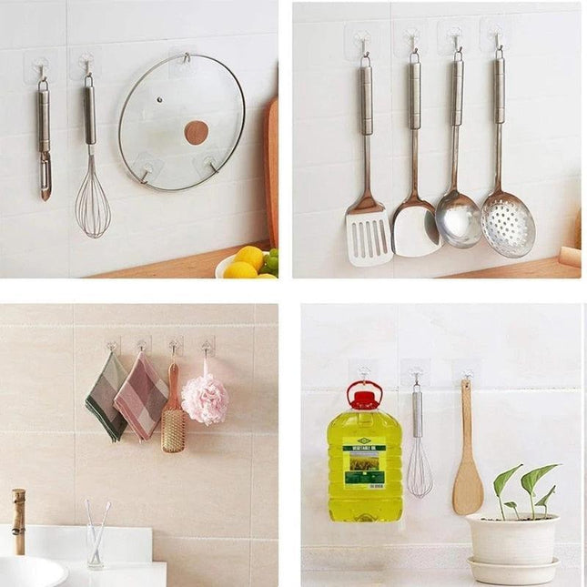 Transparent Self-Adhesive Hooks Set: 10 Durable and Space-Saving Solutions