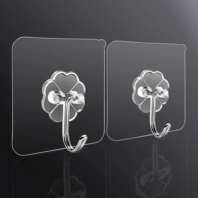 Transparent Self-Adhesive Hooks Set: 10 Durable and Space-Saving Solutions