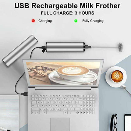 Travel-Friendly USB Milk Frother: Craft Cafe-Quality Frothed Milk Anywhere - Très Elite