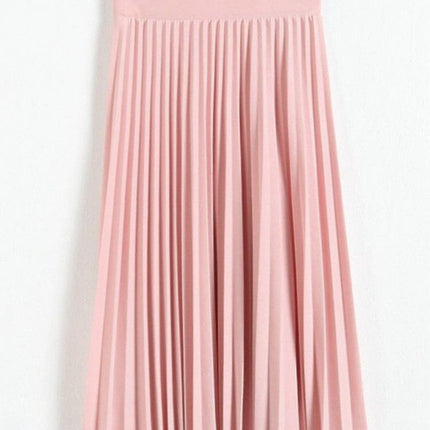 Trendy Black and Pink High-Waisted Pleated Skirt Inspired by Korean Fashion - Très Elite