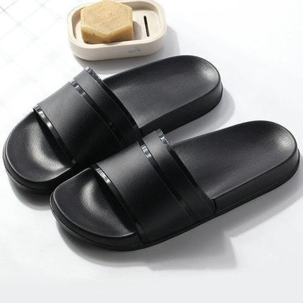 Trendy Black and White Comfort Slide-On Platform Sandals for Summer Delight - Très Elite