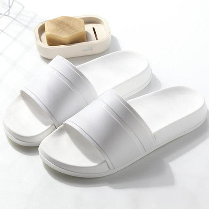 Trendy Black and White Comfort Slide-On Platform Sandals for Summer Delight - Très Elite