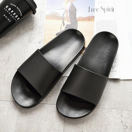 Trendy Black and White Comfort Slide-On Platform Sandals for Summer Delight - Très Elite