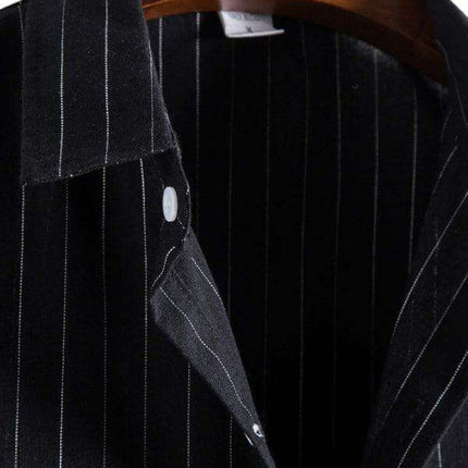 Trendy Casual Striped Short Sleeve Top for Men with Dropped Shoulder Design - Très Elite