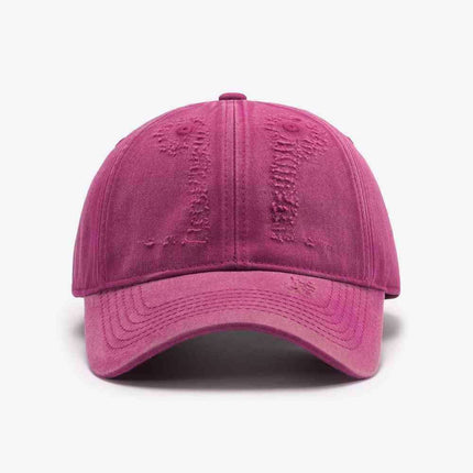 Trendy Distressed Cotton Adjustable Baseball Cap for Urban Style