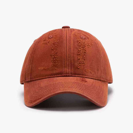Trendy Distressed Cotton Adjustable Baseball Cap for Urban Style