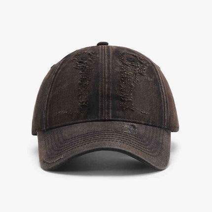 Trendy Distressed Cotton Adjustable Baseball Cap for Urban Style