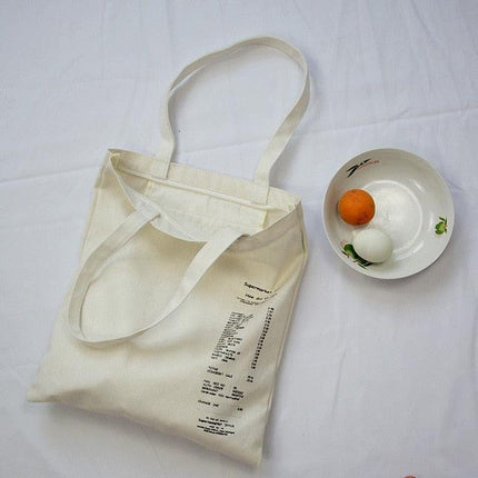 Trendy Letter-Print Eco-Friendly Cotton Tote Bag for Fashion Enthusiasts - Très Elite