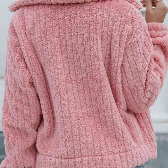 Trendy Spandex Button-Up Jacket with Stylish Collar