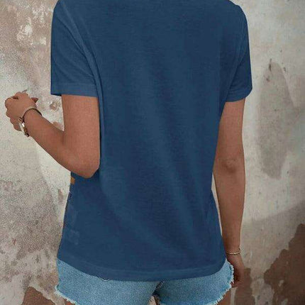 Trendy Striped Short Sleeve Blouse - Women's Casual Fashion