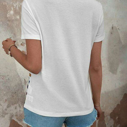 Trendy Striped Short Sleeve Blouse - Women's Casual Fashion