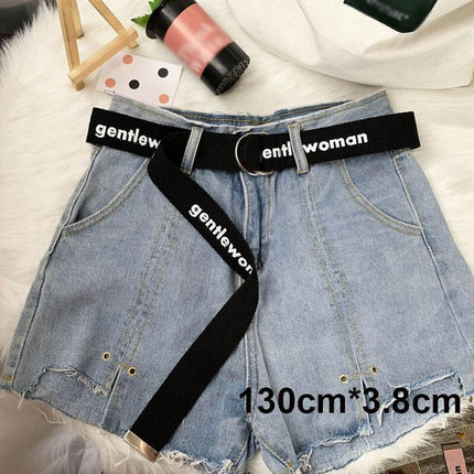 Trendy Unisex Harajuku Letter Printed Canvas Belt - Essential Accessory for Style Aficionados..