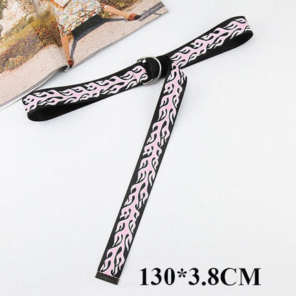 Trendy Unisex Harajuku Letter Printed Canvas Belt - Essential Accessory for Style Aficionados - Très Elite