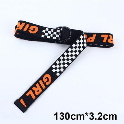 Trendy Unisex Harajuku Letter Printed Canvas Belt - Essential Accessory for Style Aficionados..