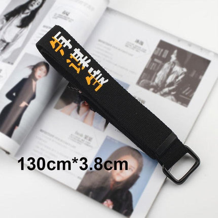 Trendy Unisex Harajuku Letter Printed Canvas Belt - Essential Accessory for Style Aficionados..