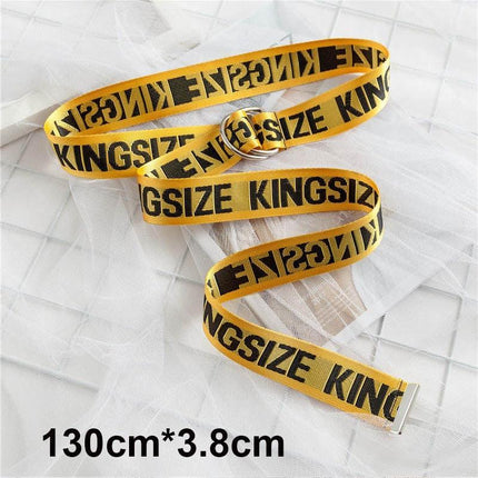 Trendy Unisex Harajuku Letter Printed Canvas Belt - Essential Accessory for Style Aficionados - Très Elite