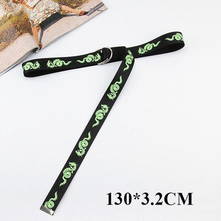 Trendy Unisex Harajuku Letter Printed Canvas Belt - Essential Accessory for Style Aficionados - Très Elite