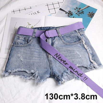 Trendy Unisex Harajuku Letter Printed Canvas Belt - Essential Accessory for Style Aficionados..