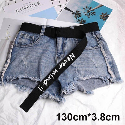 Trendy Unisex Harajuku Letter Printed Canvas Belt - Essential Accessory for Style Aficionados..