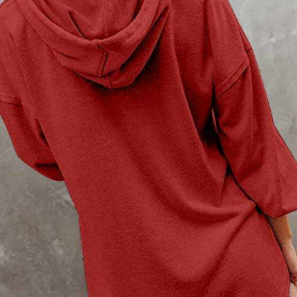 Trendy Women's Button-Up Lantern Sleeve Hoodie