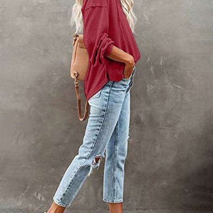 Trendy Women's Button-Up Lantern Sleeve Hoodie