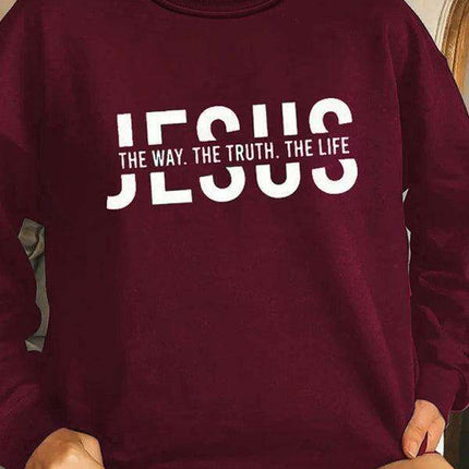 Trendy Women's Stretchy Letter Graphic Sweatshirt for Effortless Chic Style