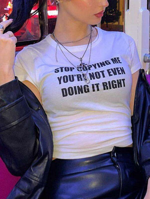 Trendy Y2K Women's Relaxed Letter Print Oversized Tee