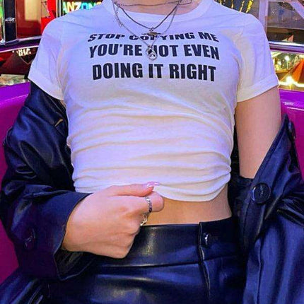 Trendy Y2K Women's Relaxed Letter Print Oversized Tee