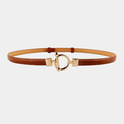 Trendy Zinc Alloy Buckle Slim Waist Belt - Très Elite