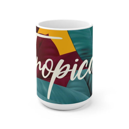 Tropical Paradise Floral Porcelain Coffee Mug - A Touch of Elegance for Beverage Aficionados - Très Elite