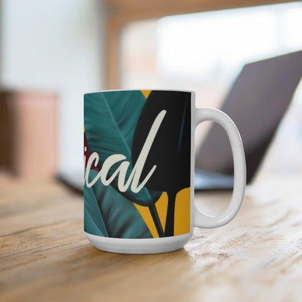 Tropical Paradise Floral Porcelain Coffee Mug - A Touch of Elegance for Beverage Aficionados - Très Elite