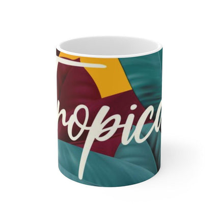 Tropical Paradise Floral Porcelain Coffee Mug - A Touch of Elegance for Beverage Aficionados - Très Elite