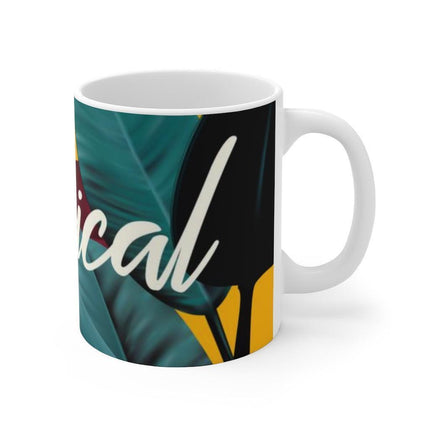 Tropical Paradise Floral Porcelain Coffee Mug - A Touch of Elegance for Beverage Aficionados - Très Elite
