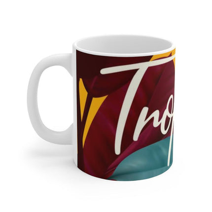 Tropical Paradise Floral Porcelain Coffee Mug - A Touch of Elegance for Beverage Aficionados - Très Elite