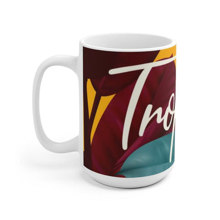 Tropical Paradise Floral Porcelain Coffee Mug - A Touch of Elegance for Beverage Aficionados - Très Elite