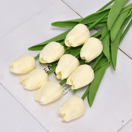 Tulip Elegance: Stunning 5-Piece Bouquet for Weddings and Timeless Home Decor..