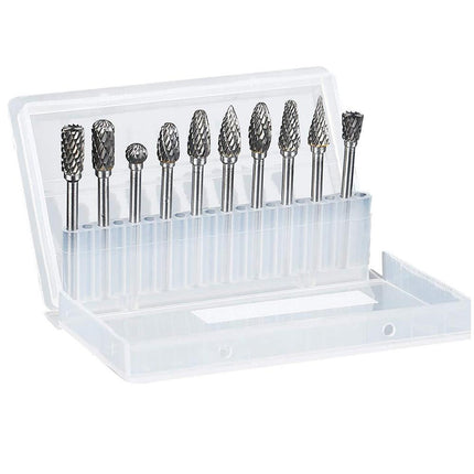 Tungsten Carbide Burr Set for Woodworking: 10-Piece Precision Tool Kit..