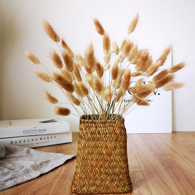Elegant Dried Flower Arrangement with Rabbit Tail Pampas Grass and Wheat Ears - Premium Natural Decor for Home and Events
