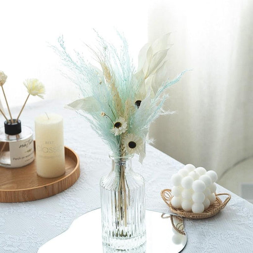 Enchanting Natural Dried Flowers and Palm Leaves Decor Set